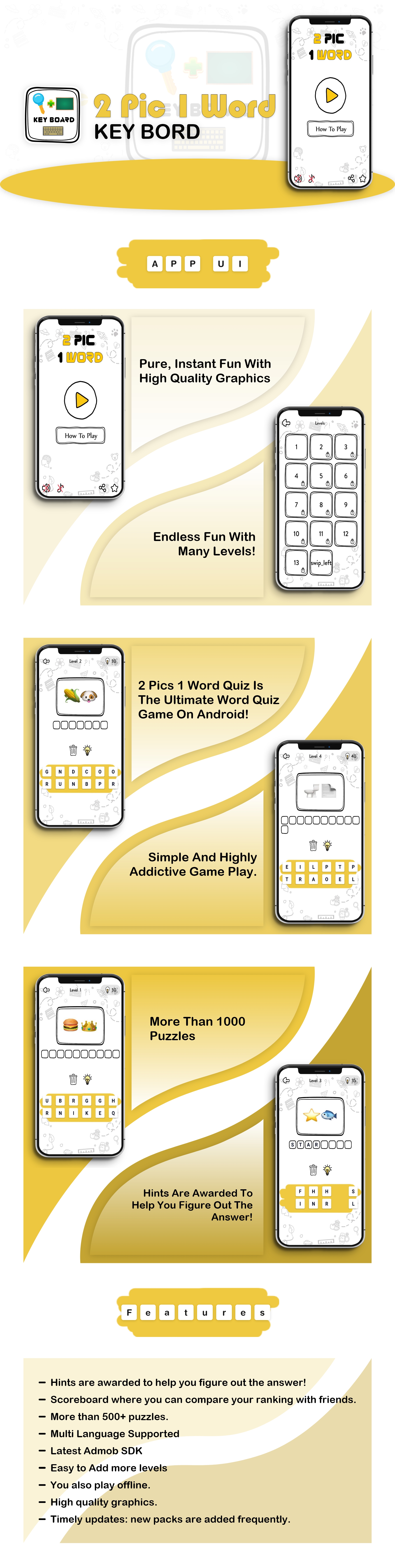 2 Pics 1 Word Quiz - Best Kids Learning Game -Educational App - Brain Game - 1